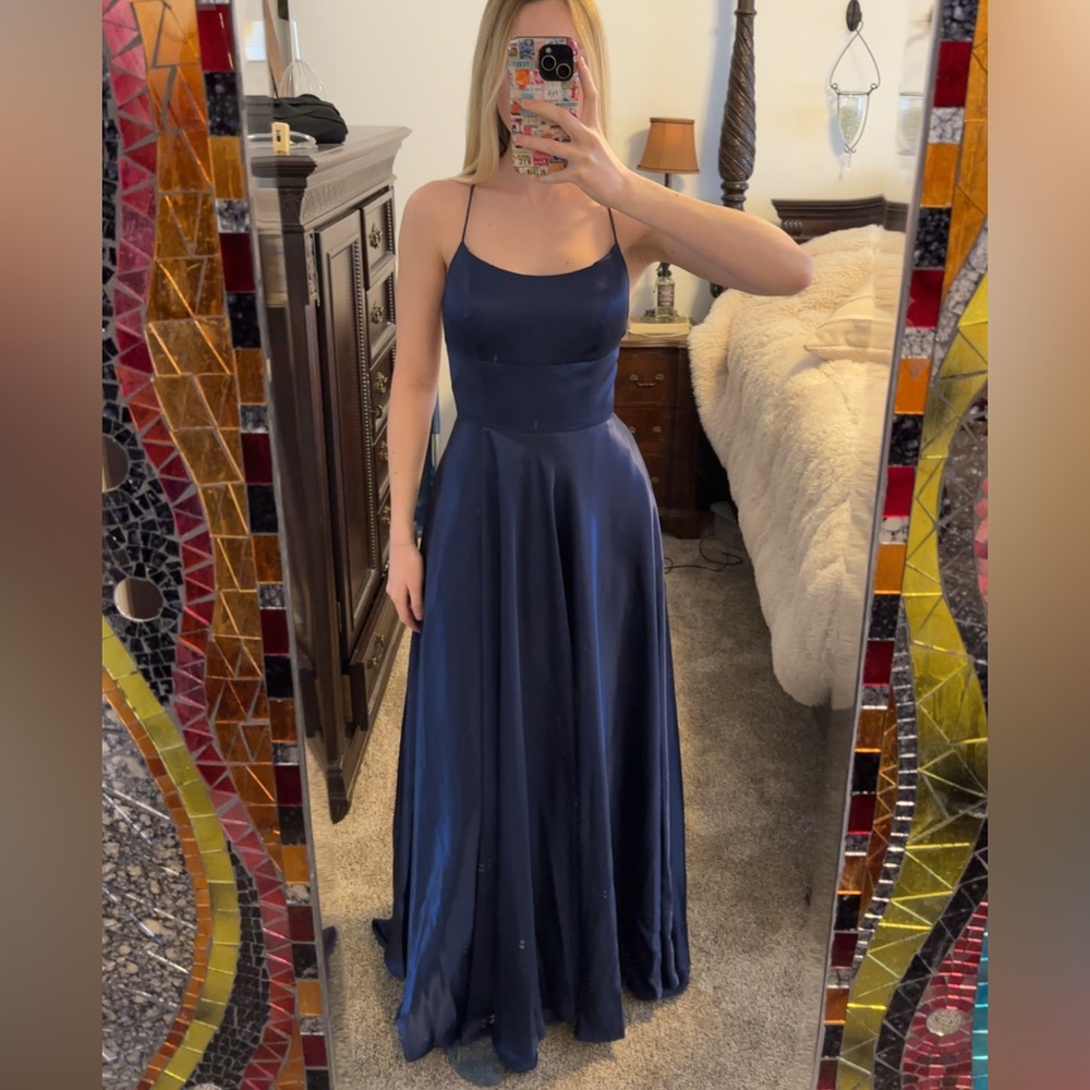 Sherri Hill Blue Satin PROM Dress